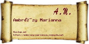 Ambrózy Marianna névjegykártya
